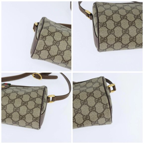 GUCCI GG Supreme Web Sherry Line Bag PVC Beige Gold 89 02 018 Auth yk19730 - Picture 16 of 16